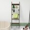 5-Tier Space-Saving Wicker Blanket Ladder Shelf with Metal Support and 4 Removable Hooks for Home